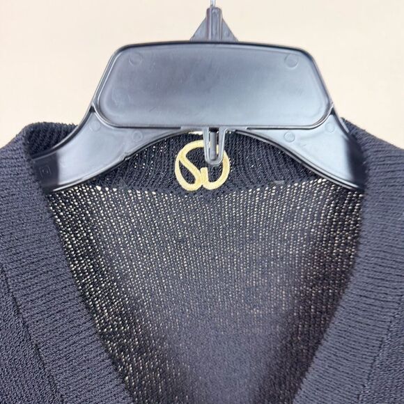 St John Collection Santana Knit Suit Skirt Black Crop Blazer Gold Buttons Small - Picture 4 of 6